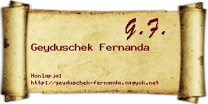 Geyduschek Fernanda névjegykártya